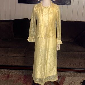 Clique By Jinelle ~ Vintage ~ Juniors Size 8 ~ Yellow Two-Piece Dress Set ~ New